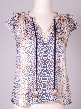 EUC Hale Bob Animal Print Blouse, Sz - XS